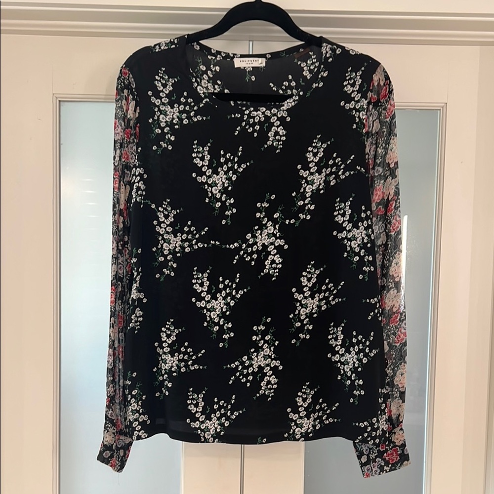 Equipment silk floral top